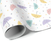 Kawaii Pastel Paraplu Patroon Wrapping Papier Roll (Rol Hoek)