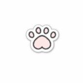 Kawaii Pastel Pink Cat Paw Sticker (Voorkant)