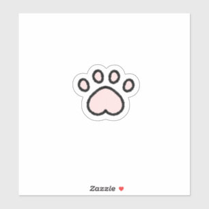 Kawaii Pastel Pink Cat Paw Sticker