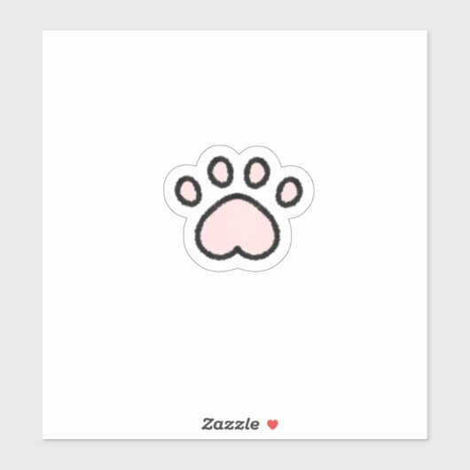 Kawaii Pastel Pink Cat Paw Sticker (Vel)