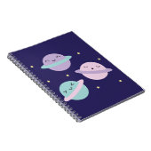 Kawaii Pastel Planets Notitieboek (Rechterzijde)