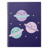 Kawaii Pastel Planets Notitieboek (Voorkant)