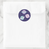 Kawaii Pastel Planets Ronde Sticker (Tas)