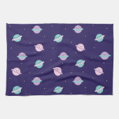 Kawaii Pastel Planets Theedoek (Horizontaal)