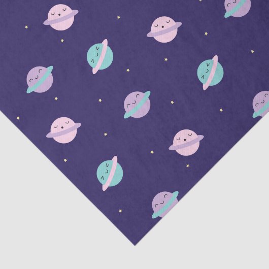 Kawaii Pastel Planets Tissuepapier (Detail)