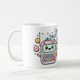 Kawaii Pastel Rekenmachine Financiën Student Stick Koffiemok