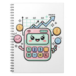 Kawaii Pastel Rekenmachine Financiën Student Stick Notitieboek
