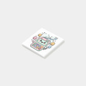 Kawaii Pastel Rekenmachine Financiën Student Stick Post-it® Notes (Schuin)