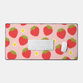 Kawaii Pastel Roze Aardbei Bureaumat  (Keyboard & Muis)