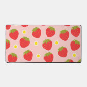 Kawaii Pastel Roze Aardbei Bureaumat  (Voorkant)