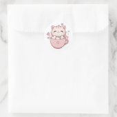 kawaii pastel roze cat Sticker (Tas)