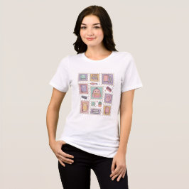 Kawaii Pastel Schoolbenodigdheden Stempelcollectie Tri-Blend Shirt
