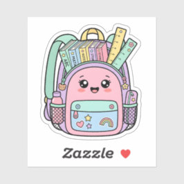 Kawaii Pastel Schoolrug Zak Sticker voor Studie Sf