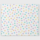 Kawaii Pastel Snoep Harten Cadeaupapier (Vlak)