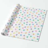 Kawaii Pastel Snoep Harten Cadeaupapier (Uitgerold)