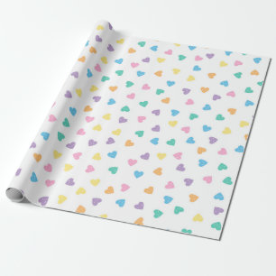Kawaii Pastel Snoep Harten Cadeaupapier