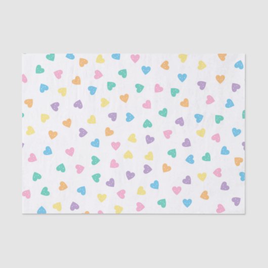Kawaii Pastel Snoep Hearts Tissuepapier (Voorkant)