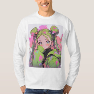 Kawaii Pastel Splatter Anime Girl T-shirt