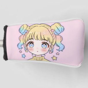 Kawaii Pastel Ster Meisje Portret Golfheadcover