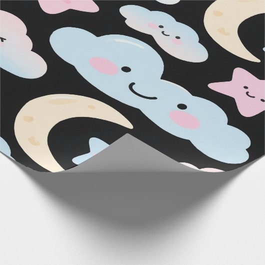 Kawaii Pastel Sterren & Wolken Inpakpapier (Hoek)
