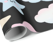 Kawaii Pastel Sterren & Wolken Inpakpapier (Rol Hoek)