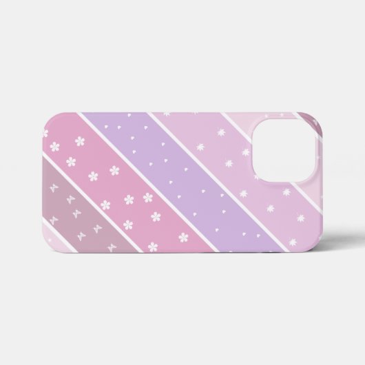 Kawaii Pastel Strepen iPhone Hoesje (Achterkant horizontaal)