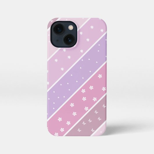 Kawaii Pastel Strepen iPhone Hoesje (Achterkant)