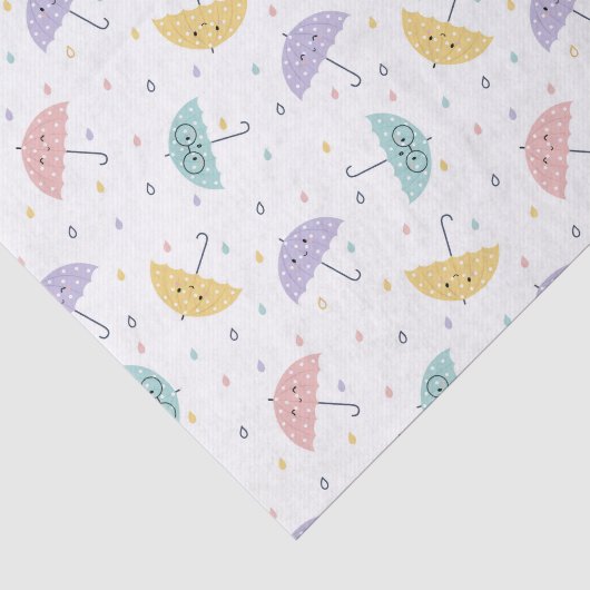 Kawaii Pastel Umbrella Patroon Weefsel Papier (Detail)