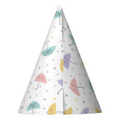 Kawaii Pastel Umbrella Pattern Party Pet Feesthoedjes (Achterkant)