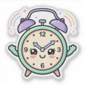 Kawaii Pastel Wekker Ochtend Studie Sticker (Voorkant)