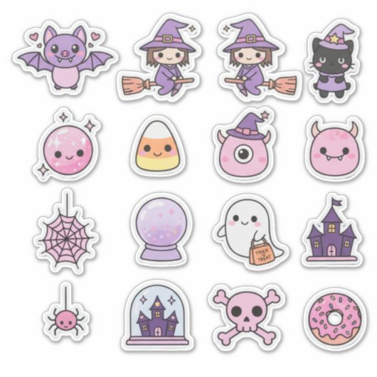 Kawaii Pastel Witchcraft & Wonder Sticker Pack (Voorkant)