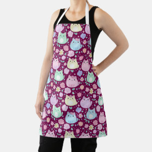 Kawaii Pastelkatten en Bloementuin Keuken Schort