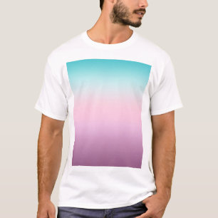 Kawaii pastelroze en blauwe ombre t-shirt