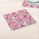 Kawaii-patroon Kartonnen Onderzetters (Schuin)