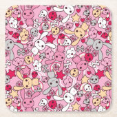 Kawaii-patroon Kartonnen Onderzetters (Voorkant)