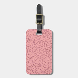 Kawaii-patroon met schattige koekjes bagagelabel
