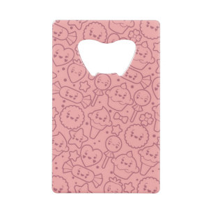 Kawaii-patroon met schattige koekjes creditkaart flessenopener