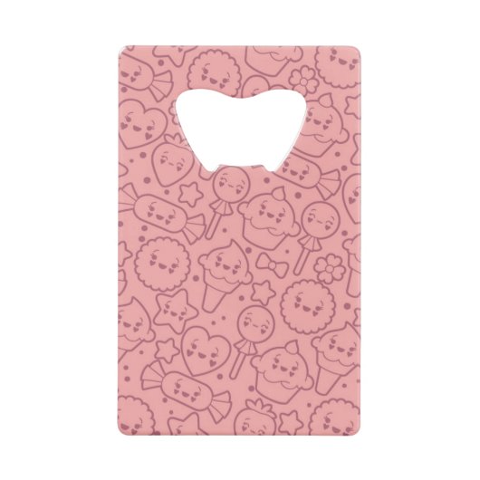 Kawaii-patroon met schattige koekjes creditkaart flessenopener (Voorkant)