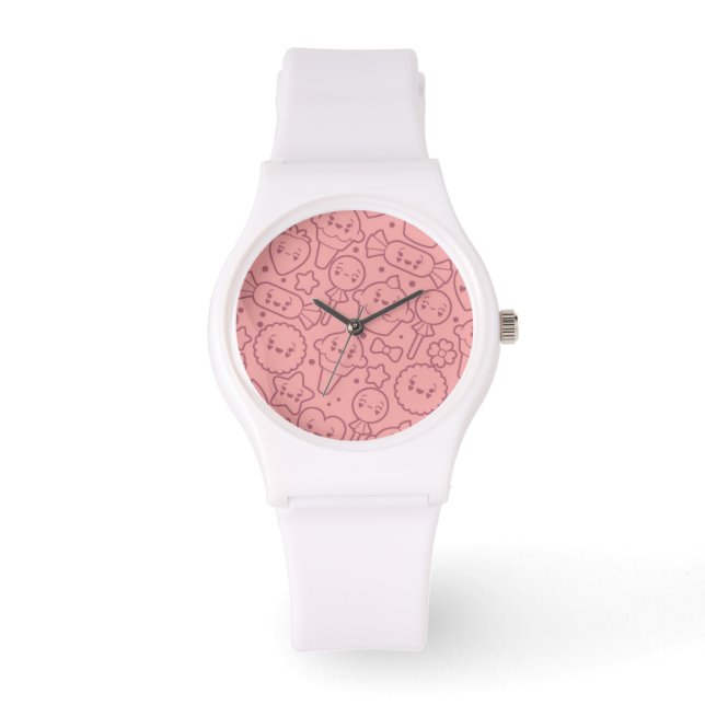 Kawaii-patroon met schattige koekjes horloge (Voorkant)