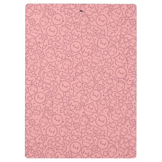 Kawaii-patroon met schattige koekjes klembord (Achterkant)