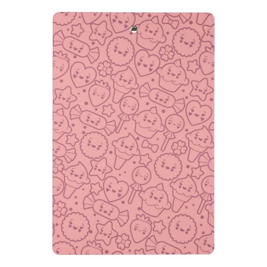 Kawaii-patroon met schattige koekjes mini klembord (Achterkant)