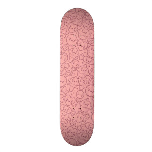 Kawaii-patroon met schattige koekjes skateboard