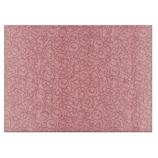 Kawaii-patroon met schattige koekjes snijplank (Voorkant)