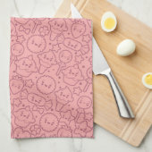 Kawaii-patroon met schattige koekjes theedoek (Quarter Fold)