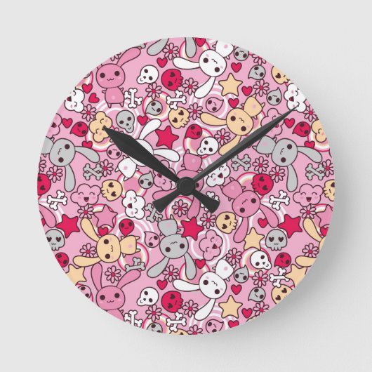 Kawaii-patroon Ronde Klok (Voorkant)