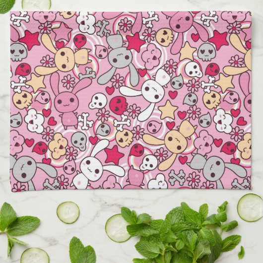 Kawaii-patroon Theedoek (Gevouwen)