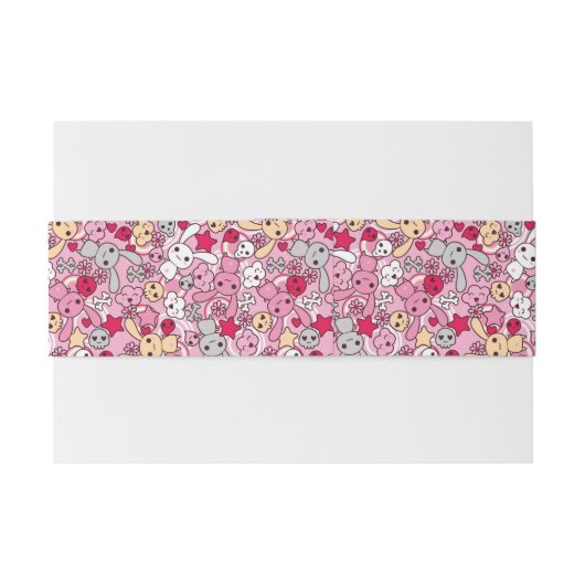 Kawaii-patroon Uitnodigingen Wikkel (Achterkant Voorbeeld)