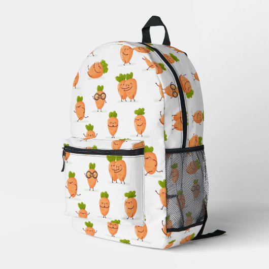 Kawaii patroon van leuke wortels bedrukte rugzak (Achterkant Hoek Rechts)