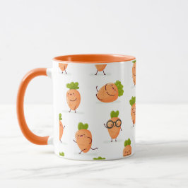 Kawaii patroon van leuke wortels mok