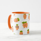 Kawaii patroon van leuke wortels mok (Voorkant links)
